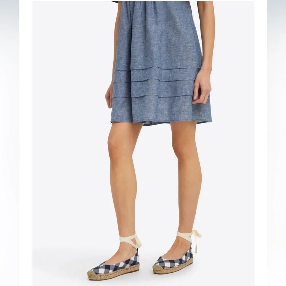 Draper James Georgia Espadrilles in Nassau Navy Gingham 8.5 NWOB